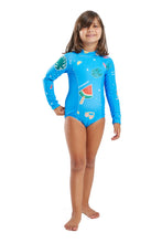 Cargar imagen en el visor de la galería, Model Front: Blueman Bañador Niña De Una Pieza Maio John Manga Longa Sticker
