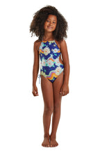 Cargar imagen en el visor de la galería, Model Front: Blueman Bañador Niña De Una Pieza Maio Elsa Ceu De Flor