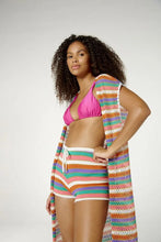 Cargar imagen en el visor de la galería, Image 03: Blueman Caftán / Cubrir Blusa Kimono Listras