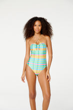 Cargar imagen en el visor de la galería, Model Front: Blueman Una Pieza Maio Catita Xadrez Candy
