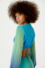 Cargar imagen en el visor de la galería, Image 06: Blueman Vestido De Playa Vestido Longo Resort Degrade Sky Barrado
