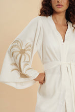 Cargar imagen en el visor de la galería, Image 02: Blueman Caftán / Cubrir Offwhite Kimono Tropical
