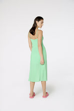 Cargar imagen en el visor de la galería, Model Back: Blueman Midi Dress Vestido Fenda Liso Color
