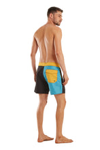 Cargar imagen en el visor de la galería, Model Back: Blueman Pantalones Cortos De Surf Bermuda Mini Color Block Azul

