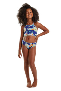 Model Front: Blueman Traje De Baño De Dos Piezas Para Niña Biquini Lais Ceu De Flor