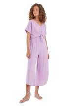 Cargar imagen en el visor de la galería, Model Front: Blueman Top De La Playa Blusa Laco Botoes Liso Roxo
