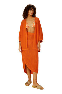 Model Front: Blueman Falda De Playa Laranja-Tricot Saia