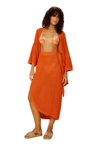 Image 03: Blueman Falda De Playa Laranja-Tricot Saia