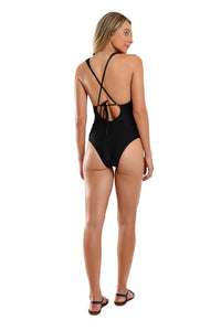 Model Back: Blueman Una Pieza Maio Mambo Double Preto/Vermelho