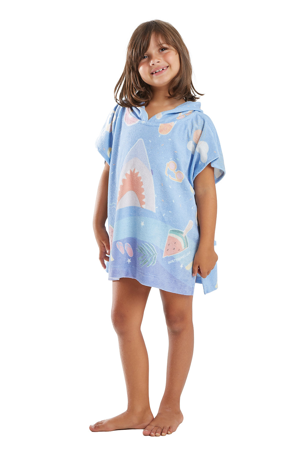 Model Front: Blueman Toalla De Playa Poncho Mini Surfer Sticker