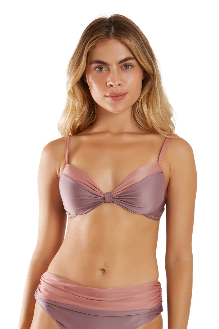 Gallery: Blueman Sostén Top Bardot Bicolor Roxo