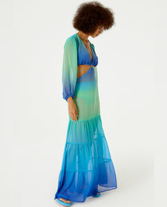 Gallery: Blueman Vestido De Playa Vestido Longo Resort Degrade Sky Barrado