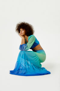 Image 03: Blueman Vestido De Playa Vestido Longo Resort Degrade Sky Barrado