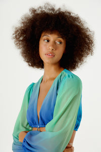 Image 05: Blueman Vestido De Playa Vestido Longo Resort Degrade Sky Barrado