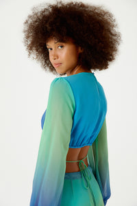 Image 06: Blueman Vestido De Playa Vestido Longo Resort Degrade Sky Barrado