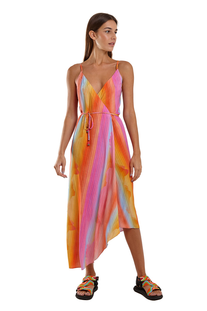 Model Front: Blueman Vestido De Playa Vestido Mid Lenco Sunset
