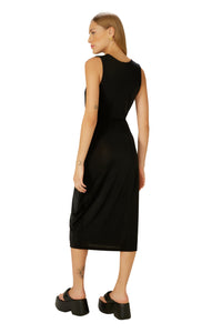 Model Back: Blueman Vestido De Playa Vestido Saia Sobreposta Preto
