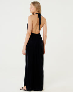 Image 04: Blueman Vestido De Playa Vestido Saida Duo Liso Preto Mistica