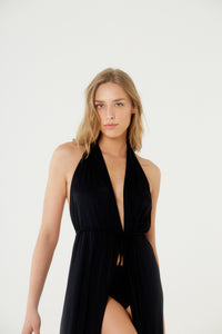 Image 05: Blueman Vestido De Playa Vestido Saida Duo Liso Preto Mistica