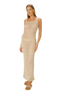 Model Front: Blueman Vestido De Playa Vestido Tricot Branco