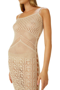 Image 02: Blueman Vestido De Playa Vestido Tricot Branco