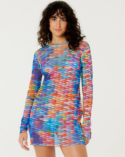 Gallery: Blueman Vestido De Playa Vestido Tule Manga Longa Escama