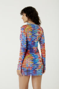 Model Back: Blueman Vestido De Playa Vestido Tule Manga Longa Escama